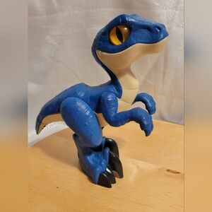 Imaginext Jurassic World Dinosaur Toy Raptor XL Poseable Figure, 9 Inches Tall